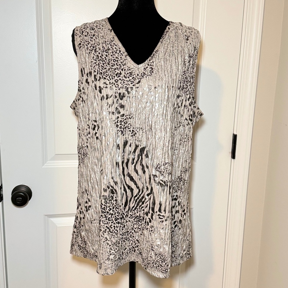 Antthony Original Animal Print Tank Top Size XL Chic Y2K